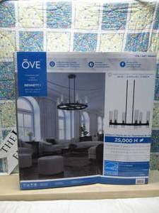 lot 38 image: OVE Decors Bennett I 6-Light Ring Chandelier-Matte Black