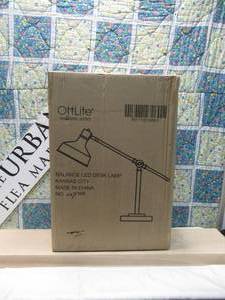 lot 57 image: OttLite Balance LED Desk Lamp with USB Port - Modern, Adjustable, Desk Light