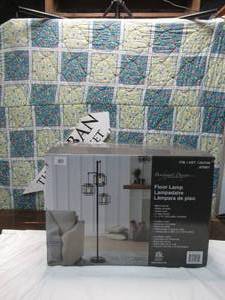 lot 80 image: Bridgeport DesignsKelsey Dual Square 3-Light Floor Lamp
