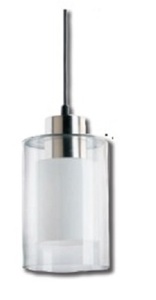 lot 55 image: (4-pack) E Lighting High End glass Pendants - Brushed Nickel