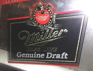 Miller Genuine Draft Bar Sign.
