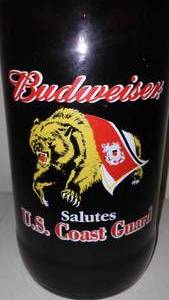 Budweiser Jumbo Bottle Salutes the U.S. Coast Guard.
