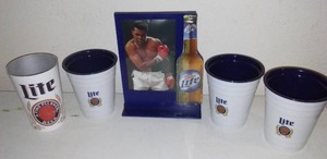 Lite Beer Lot. Glasses & Table Display