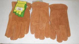 (2) Pair Lined Suede Gloves