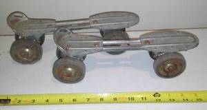 Vintage Metal Roller Skates.