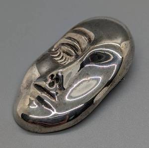 Unique Sterling Silver (Mexico) Face Mask Brooch