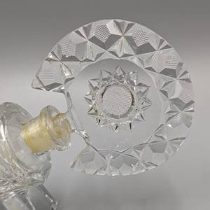 Czech Cut Glass Cornucopia Perfume Bottle