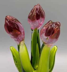 Art Glass Tulip Bouquet
