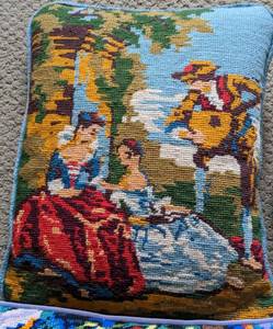 Three Elegant Ladies Needlepoint Pillows