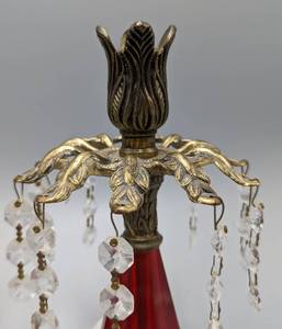 Pair of Marble Base Crystal Candleholders