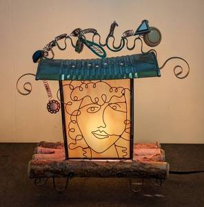 Unique Artist Designed Stained Glass Table Lamp