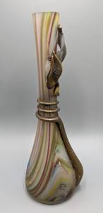 Colorful Swirled Art Glass Vase by Romblast