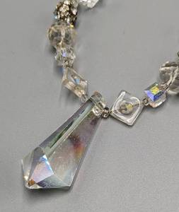 Pink and Clear Glass Beaded Necklaces