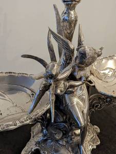 Antique Art Nouveau Silver Plated Figural Centerpiece