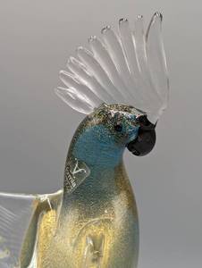 Green and Gold Murano Glass Parrot