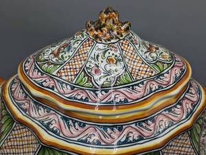 Large Decorative Ceramic Tureen from Portugal