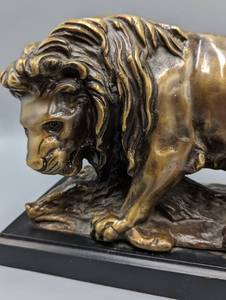 Bronze Lion Sculpture Bookend