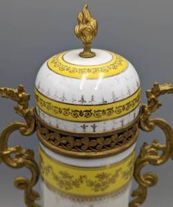 Antique Handled Porcelain Lidded Vase
