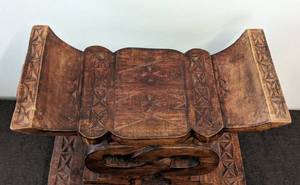 African Carved Wood Stool Stand or Double Head Rest