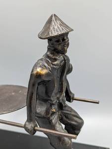 Bronze Asian Men Candleholder