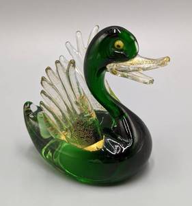 Small Murano Hand Blown Glass Swan