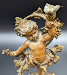 Vintage Brass Cherub Candleholder