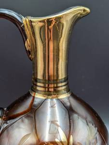 Etched Amber Glass Decanter