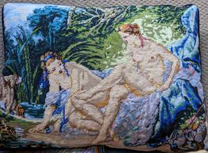 Three Elegant Ladies Needlepoint Pillows