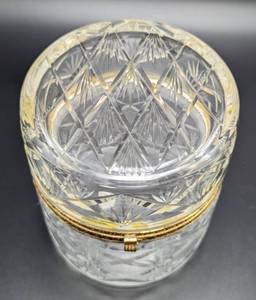 Vintage Round Crystal Trinket Box