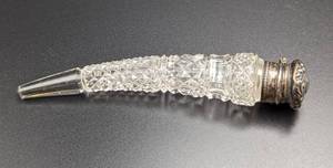 Antique Crystal and Silver Perfume Bottle