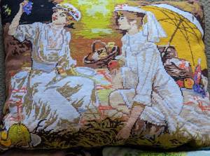 Three Children Themed Needlepoint Pillows