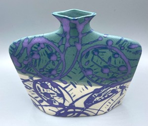 Earth and Sky Pottery Porcelain Slab Flower Vase Signed ESP