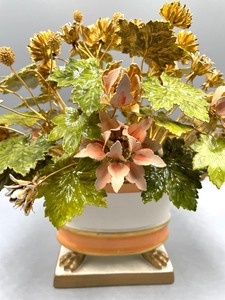 Marvelous Metal Florals in a Porcelain Base