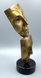 Brass Comedy Tragedy Drama Masks Figurine