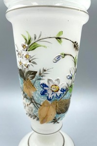 Antique Milk Glass Hand Painted Vase