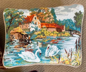 Trio of Handmade Needlepoint Pillows