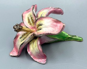 Four Floral Enamel Trinket Boxes
