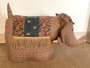Darling Upholstered Elephant Footstool