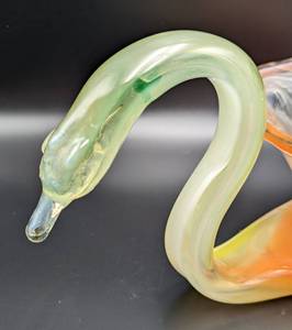 Art Glass Swan Bowl