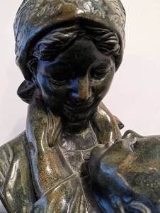 Vintage Bronze Ceramic Bust