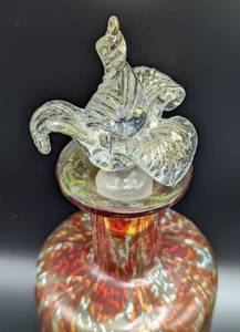 Swirled Art Glass Bottle with Stopper