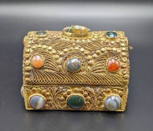 Small Stone Topped Trinket Box