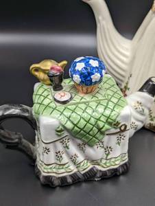 Pair of Decorative Ceramic Teapots