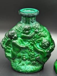 Pair of Small Malachite Vases