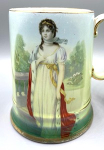 Pair of Portrait Painted Vintage Mugs
