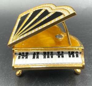 Trio of Piano Trinket Boxes and Figurine