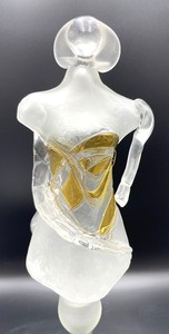Fine Frosted Glass Figural 2 Piece Art by Elena Graure