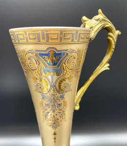Gorgeous Golden Cone Vase with Handle
