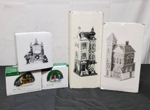 lot 53 image: Lot Of Department 56 Christmas In The City Holiday Village Dcor Pieces - Includes Caf Caprice, Fire Station, & More