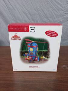 lot 3 image: Department 56 Carnival Christmas Village Accessories Flying High Space Planes